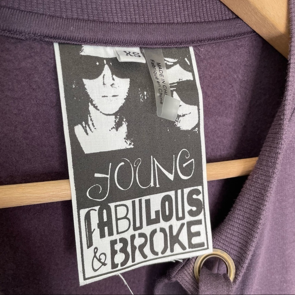 Young Fabulous & Broke | YFB Noelle Lace Up Sweatshirt Purple - Picture 8 of 8